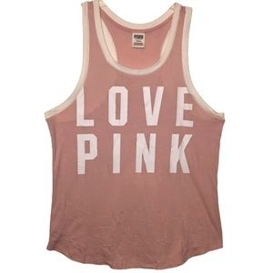 PINK Victoria’s Secret Dusty Pink Sleeveless Racerback Tank Size Medium